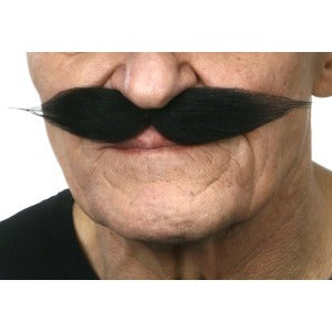 Black Self-Adhesive European Moustache, 19 cm
