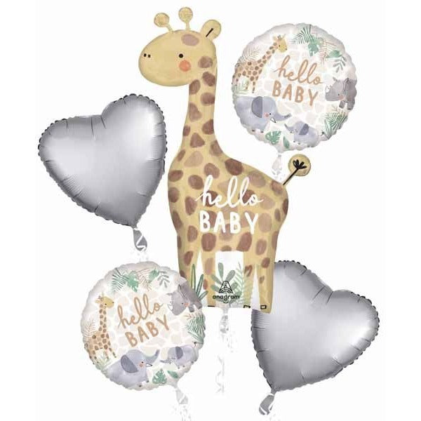 Soft Jungle Baby Foil Balloon Bouquet
