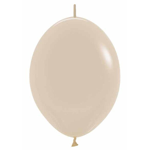 Deluxe White Sand 12" Link-O-Loon Latex Balloons, 50 Pack