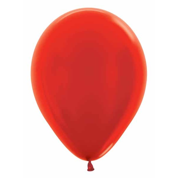 Sempertex 5" Metallic Red Latex Balloons, 50 Pack