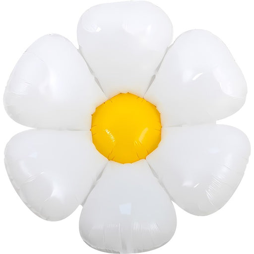 DecoChamp 34-Inch White and Yellow Flower Foil Balloon