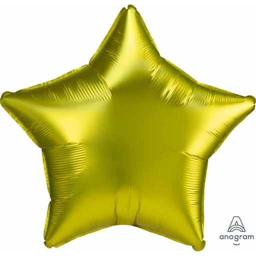 Lemon Yellow Satin Luxe Star Foil Balloon, 19 Inch