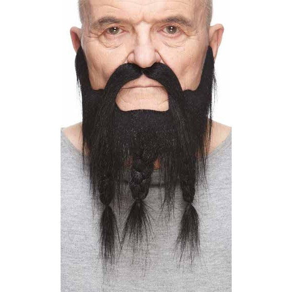 Black Captain Costume Mustache and Beard Set