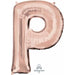 Rose Gold Letter P Balloon, 32 Inch