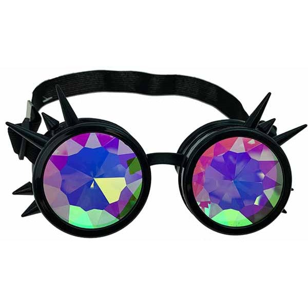 Black Steampunk Goggles with Multi-Lens Detail