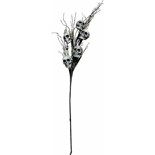 Black Branch with 5 Skulls Halloween Decoration