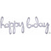 Happy Bday Holographic Script Balloon