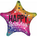 Rainbow Star Birthday Foil Balloon, 19 Inch