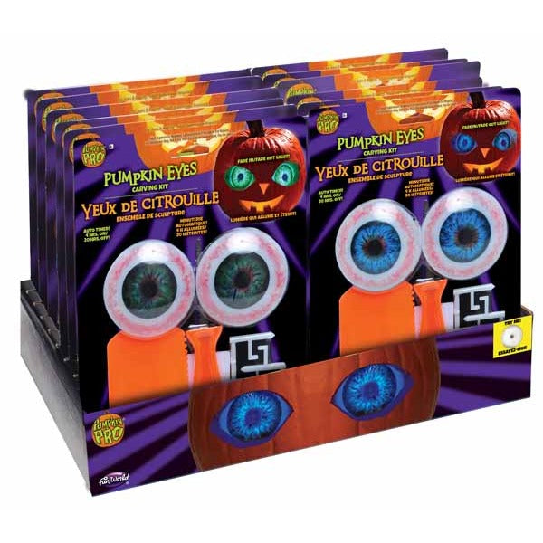 PUMPKIN EYES CARVE & LIGHT KIT 12/ DIS