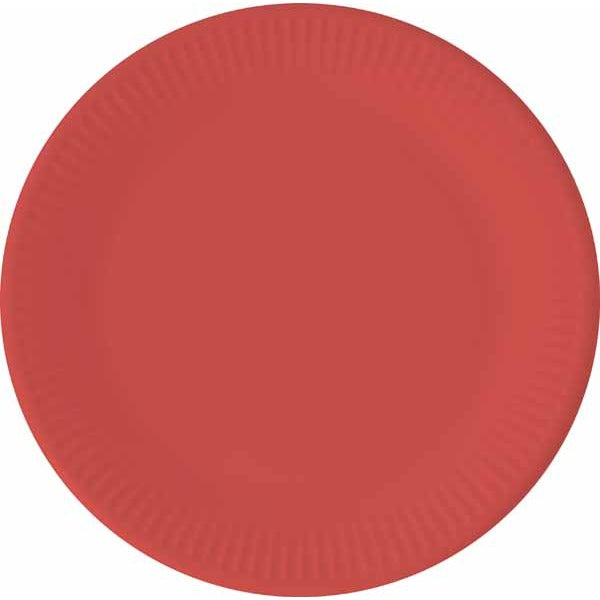 Solid Red 9-Inch Paper Plates, 8 Pack