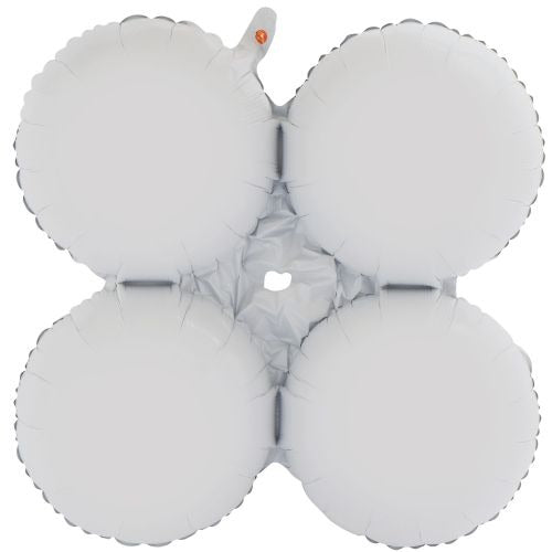 8 Inch White Foil Quad Balloon