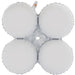 8 Inch White Foil Quad Balloon