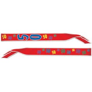 Age 50 Satin Birthday Sash