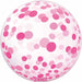 Prima Pink Confetti 20-Inch Sphere Balloon, 1 Pack