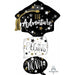 Grad Cap Bubbles 61-Inch Graduation Foil Balloon