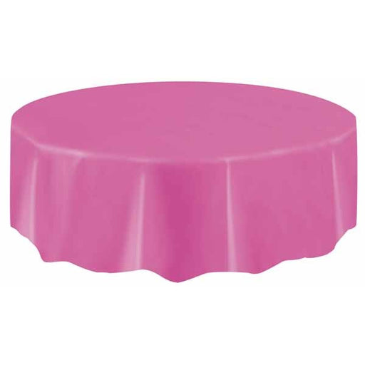 84" ROUND HOT PINK TABLECOVER 1PK