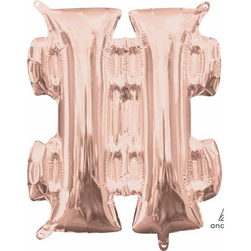 16 Inch Rose Gold Hashtag Symbol Balloon