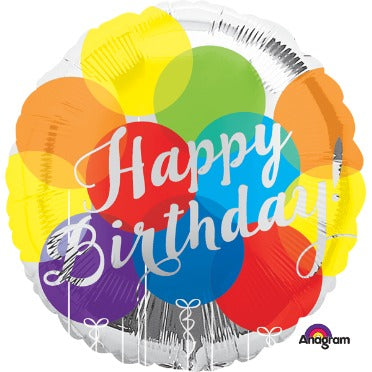 Happy Birthday Balloons 18-Inch Round Foil Balloon