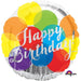 Happy Birthday Balloons 18-Inch Round Foil Balloon