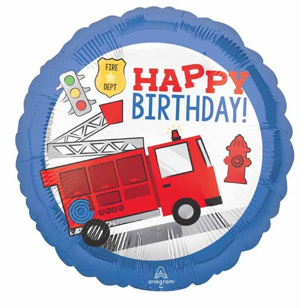 First Responder Happy Birthday 18-Inch Round Foil Balloon