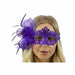Purple Feather and Flower Masquerade Mask