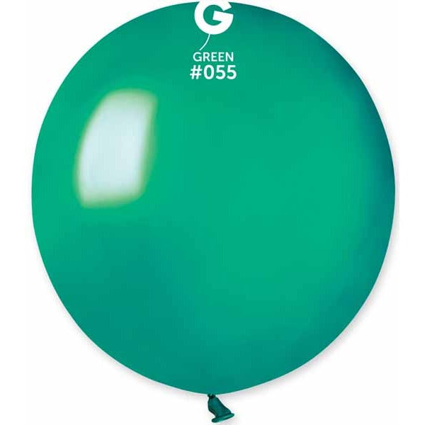 Gemar 19" Metallic Green Latex Balloons, 25 Pack