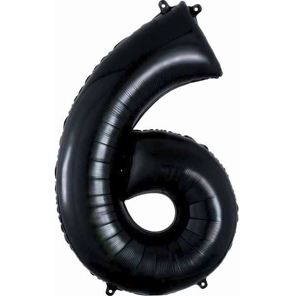 34-Inch Black Number 6 Foil Balloon