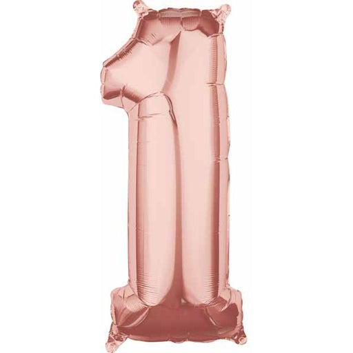 Rose Gold Number 1 Balloon, 26 Inch