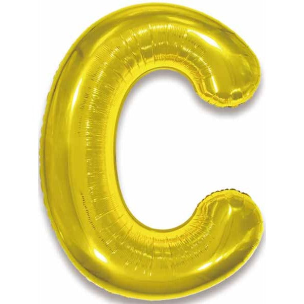 34-Inch Gold Letter C Foil Balloon