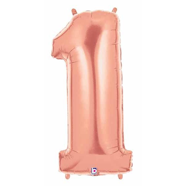 Megaloon Number 1 Rose Gold 34-Inch Balloon