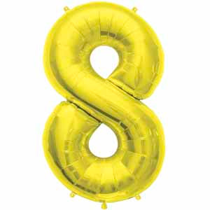 34-Inch Gold Number 8 Balloon