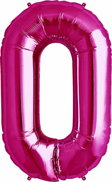 34-Inch Magenta Number 0 Balloon