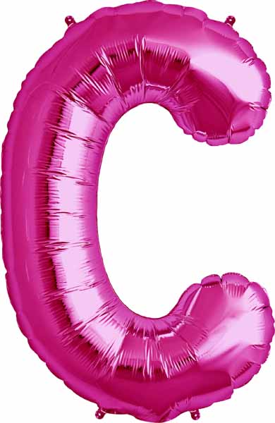 34" Magenta Letter C Balloon