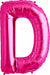 34-Inch Magenta Letter D Balloon