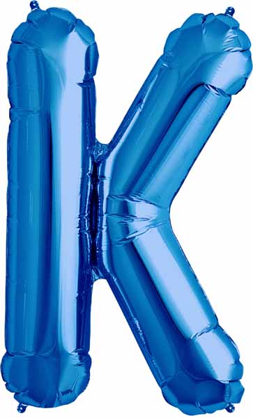 Blue Letter K Balloon, 34 Inch