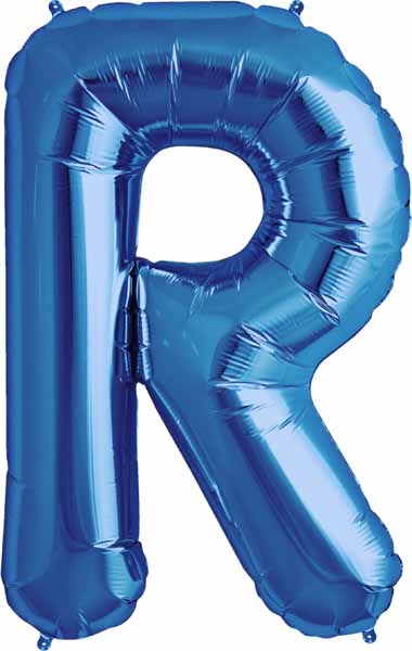 34-Inch Blue Letter R Balloon