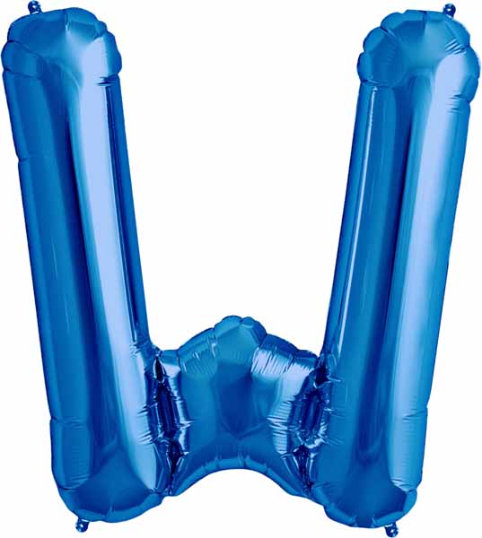 34-Inch Blue Letter W Balloon