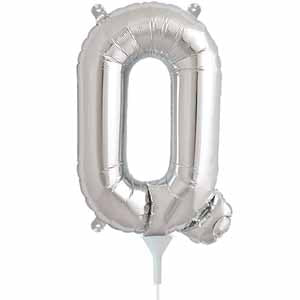 16-Inch Silver Letter Q Balloon
