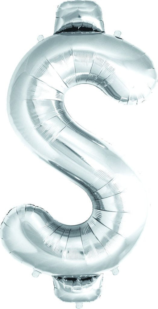 34-Inch Silver Dollar Sign Balloon