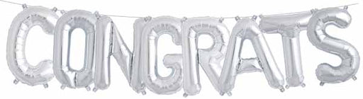 Silver CONGRATS 16-Inch Block Letter Balloon Kit