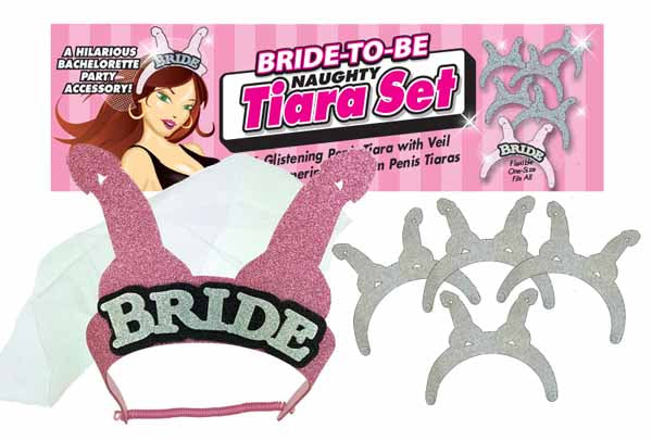 Naughty Bride-to-Be Tiara Set, 5 Pieces