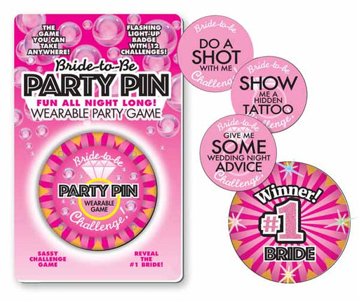 Little Genie Flashing Bride-to-Be Party Pin with 12 Challenges
