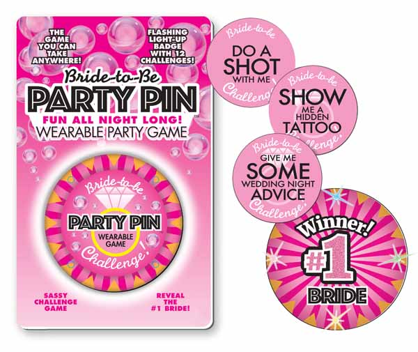 Little Genie Flashing Bride-to-Be Party Pin with 12 Challenges