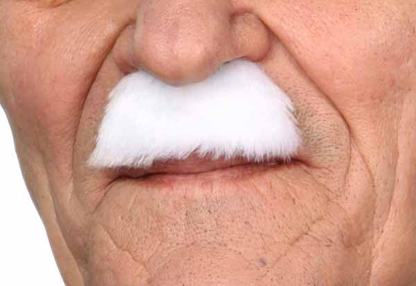 Pure White Costume Moustache, 6 cm x 2.5 cm