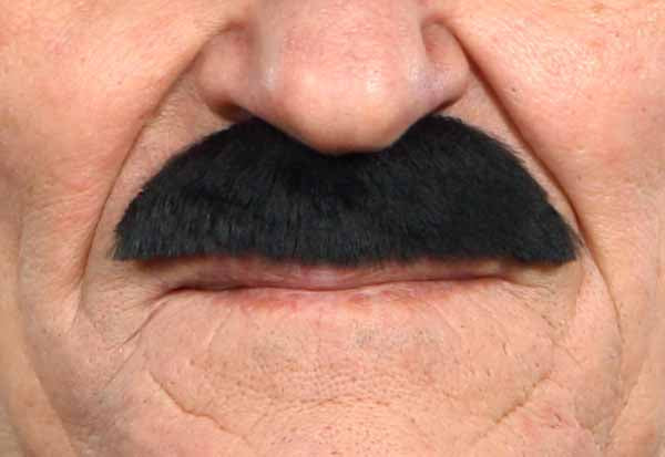 Black Self-Adhesive Costume Moustache, 7 cm x 2.5 cm