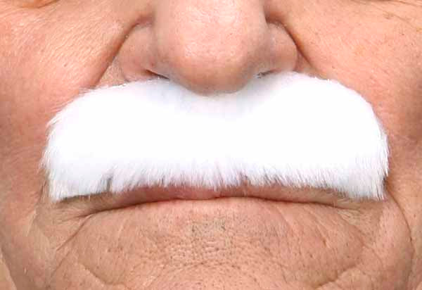 Pure White Costume Moustache, 8 cm x 3 cm