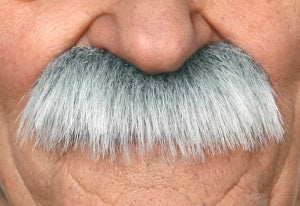 Grey and White Self Adhesive Grandpa Moustache