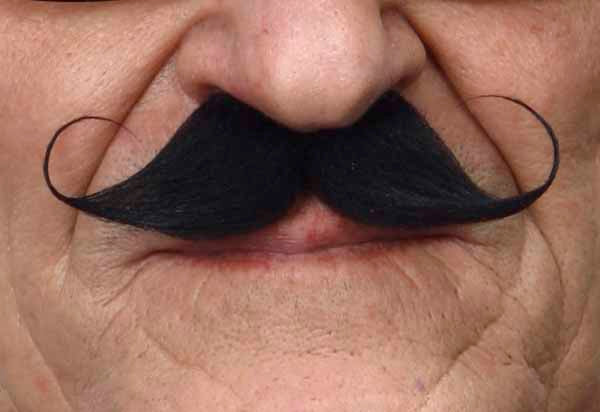 Black Self Adhesive Fake Moustache, 9.5 x 5 cm