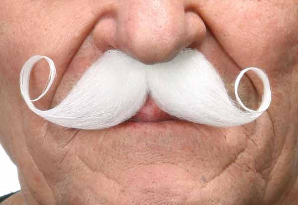 White Costume Moustache, 9.5 cm x 5 cm