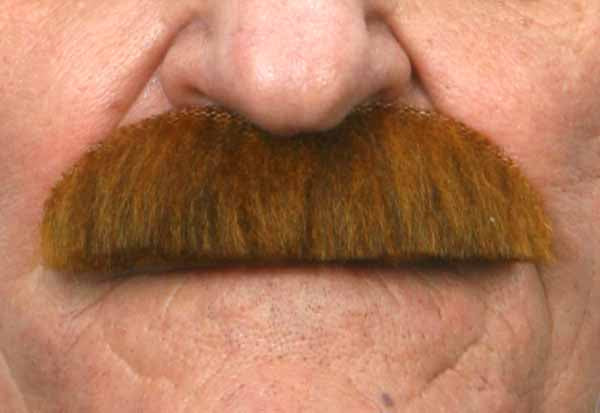 Auburn Brown Costume Moustache, 10 cm